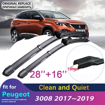 Peugeot 3008 için 2017~2022 2018 2019 Mk2 3008GT GT Ön Cam cam Silecekleri Araba Aksesuarları araba sileceği Bıçakları Çıkartmalar