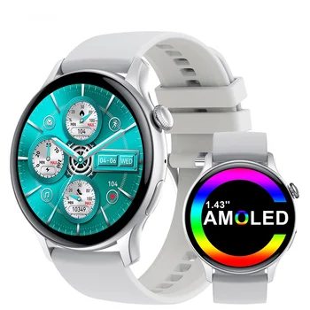 Yeni akıllı saat es kadınlar için IP68 su geçirmez Amoled Smartwatch 7day pil ömrü akıllı saat erkekler bluetooth çağrı 1.43