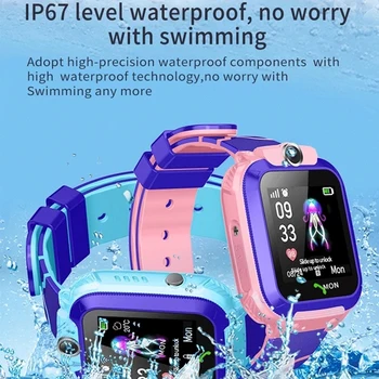 Q12 Çocuklar Çocuklar için akıllı saat SOS Su Geçirmez Smartwatch Saat SIM Kart Konumu çocuk takip cihazı Erkek Kız doğum günü hediyesi Q12