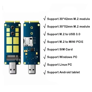 5G USB 3.0 M. 2 USB MINIPCIE Adaptör Kartı için İki Yönlü Geliştirme Kurulu SIMCOM 5G Modülü 5G-NR X55