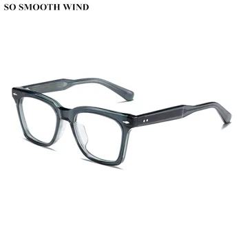 Japon El Yapımı Titanyum Asetat Gözlük Çerçevesi Erkekler Kare Reçete Gözlük Kadınlar Optik Gözlük Okuma Gözlük Oculos
