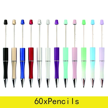 60 Adet DIY HB Yazma Boncuklu Kalem Kalemler Teknoloji Mürekkep Ebedi Kalemler Sanat Kroki Boyama Araçları Kırtasiye Okul Malzemeleri