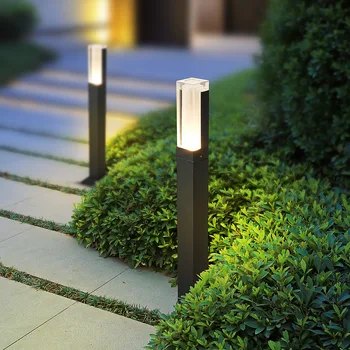 Gelişmiş çim lambası Açık Su Geçirmez IP65 LED Alüminyum Ayağı Bahçe Yolu Kare Peyzaj çim lambaları Ayağı lambası dekor Villa