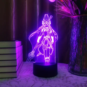 Sıcak Cyno Genshin Darbe Oyunu Şekil akrilik panel ışık tabanı Çocuk Odası gece lambası Anime Led 3D Lamba yılbaşı dekoru Hediye