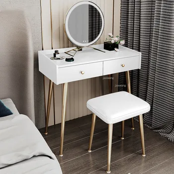 Modern Lüks Mini Soyunma Depolama Masaları İskandinav Vanity Dresser Seti yatak odası mobilyası Başucu depolama dolabı Soyunma Sandalye