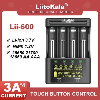 Sıcak Yeni orijinal LiitoKala Lii - 600 pil şarj cihazı Li-İon 3.7 V NiMH 1.2 V pil İçin Uygun 18650 26650 21700 26700 AA AAA