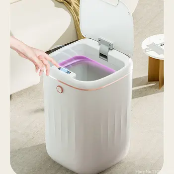 Tuvalet Çöp İndüksiyon Otomatik Sensör Kapağı Ev çöp tenekesi Akıllı ışık çöp Kovası Çöp Kovası Akıllı Banyo