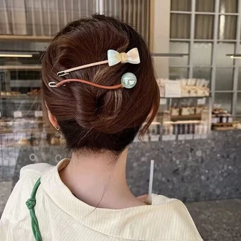 Kore Kelebek İnci Saç Klipleri Tokalar Moda Tatlı At Kuyruğu Klip Tokalarım Hairgrips Şapkalar Kadınlar Basit Headdress