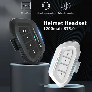 Otomatik çağrı cevaplama On / Off BT5. 0 Motosiklet Kask Kulaklık Ses Asistanı 1200mah Kablosuz Moto Kulaklık Bluetooth 5.0
