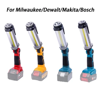 2000LM LED Çalışma ışığı Milwaukee/Dewalt/Makita/Bosch 14.4 V-18V li-ion pil Açık Kamp Taşınabilir el Feneri