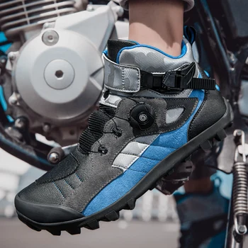 Motosiklet Botları erkek Moto binici çizmeleri Yaz Nefes Motosiklet Ayakkabı Motosiklet Chopper Cruiser Touring Ayak Bileği Ayakkabı