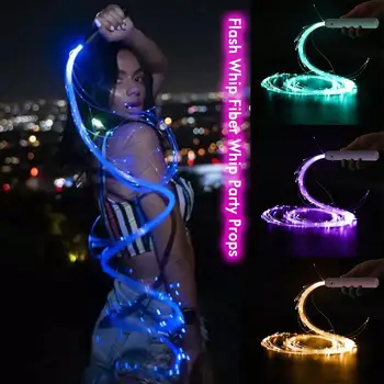LED Fiber Optik Kırbaç 360° Döner Süper Parlak Light Up Rave Oyuncak EDM Piksel Akış Dantel Dans Festivali Parti Disko Dans Kamçı