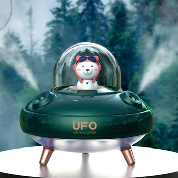 Nemlendirici Nemlendirici Aromaterapi uçucu yağ UFO Çift Jet Hava Temizleyici Sevimli Kutup Ayısı Ev Masaüstü Çift Sprey Nemlendirici
