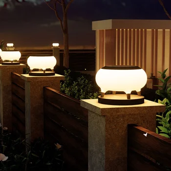 Duvar sütun farları güneş avlu ışıkları Minimalist açık su geçirmez otel Villa aydınlatma topluluk parkı çim lambaları dekor