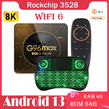 BLKJ G96 Max Android 13 akıllı TV kutusu Amlogic RK3528 2.4 G & 5G 4GB 64GB BT5. 0 Wıfı6 4K 8K AV1 Video Medya Oynatıcı TV Kutusu Set Üstü Kutusu
