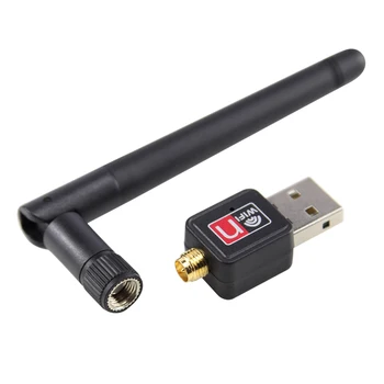Mini USB 150 M 150 Mbps Kablosuz LAN adaptörü 802.11 b / n / g WiFi w / 2dBi Anten Taşınabilir Ev Ofis Kablosuz Ağ Kartları