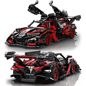 Yüksek teknoloji Uzmanı Süper Hız Şampiyonları Araba MOC Şehir 1391 adet Model Yarış Araç Yapı Taşları Tuğla DIY Oyuncaklar Çocuk İçin