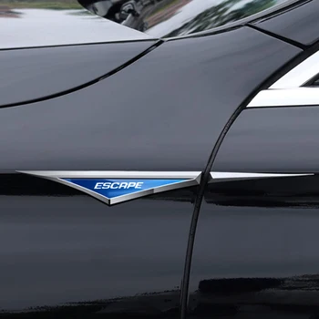 2 adet / takım Araba Çamurluk Paslanmaz Çelik Etiket Çıkartmaları Amblemi Dış Süslemeleri Ford ESCAPE için araba Aksesuarları