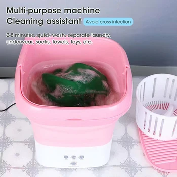 Katlanır Çamaşır giysi makinesi Kurutma Makinesi İle Kova Yıkama Çorap İç Çamaşırı Mini Çamaşır Makinesi Kurutma Santrifüjü