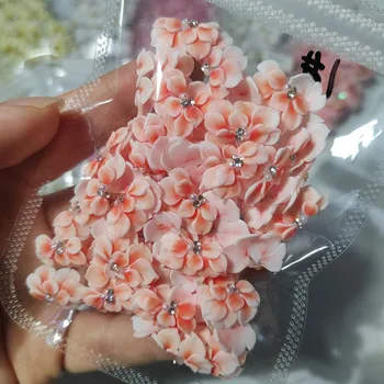 El yapımı Akrilik Çiçek Tırnak Dekorasyon El Sanatları 3D Oyma Floret Parçası DIY El Sanatları Akrilik Çiçekler DIY Manikür Tasarım Aksesuarları