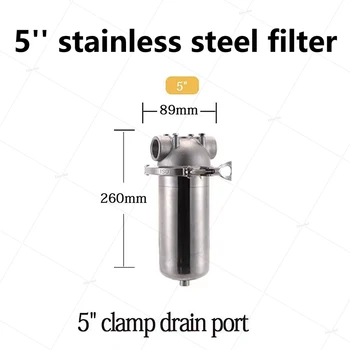 304 Paslanmaz Çelik 3 KG Yüksek Basınçlı su filtre yuvası için 5’L kartuşları Filtre,3/4in NPT Giriş ve Çıkış Braketi ile bir
