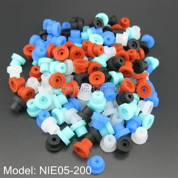 200 adet Karışık silikon renkler Yarım Grommets Dövme İğneler Kaynağı NIE05-200#