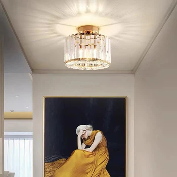 Modern kristal tavan ışık koridor kanal tavan lambası balkon koridor lamba ev fuaye ray lambası mutfak ev dekorasyon