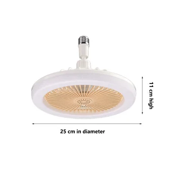 Işıklı E27 Tavan Vantilatörü, Kapalı Düşük Fan ışığı, Elektrikli Fan Gimbal Lamba Tutucu(Krem Rengi)
