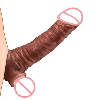 AAV Gerçekçi Penis Kollu Kullanımlık Horoz Kollu Genişletici Yapay Dick Büyütme / Genişletici Gecikme Boşalma Çiftler Prezervatif