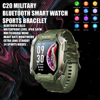 2023 Yeni Askeri akıllı bluetooth saat Çağrı 5ATM NFC EKG IP68 Su Geçirmez Açık Spor Spor Smartwatch Erkekler IOS Android İçin