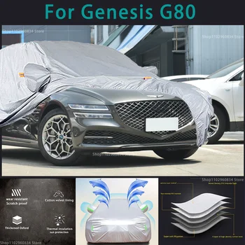Genesis G80 210T Su Geçirmez Tam Araba Kapakları Açık Güneş uv koruma Toz Yağmur Kar Koruyucu Otomatik Koruyucu kapak