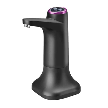 Elektrikli Su Şişesi Pompası Tabanı ile USB su sebili Taşınabilir Otomatik Su Pompası Kova Şişe Dağıtıcı-Siyah