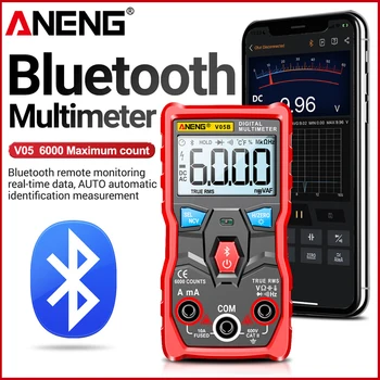 ANENG V05B Dijital 6000 Sayımlar Profesyonel Analog Multimetre AC / DC Akım Gerilim Mini Test Cihazları True RMS Bluetooth Multimetro