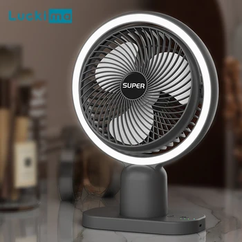 Mini USB Fan taşınabilir masa fanı ışık takviyesi lambası Kablosuz şarj edilebilir 3 Vitesli hava soğutma masası Fanı Ev ofis için