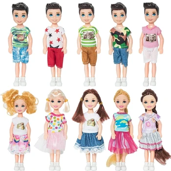 5 İnç Mini Kelly Bebek Aksesuarları Moda Chelsea oyuncak bebek giysileri Parti Yetişkin Kıyafetler Çocuk Kız Oyuncaklar Çocuklar için doğum günü hediyesi