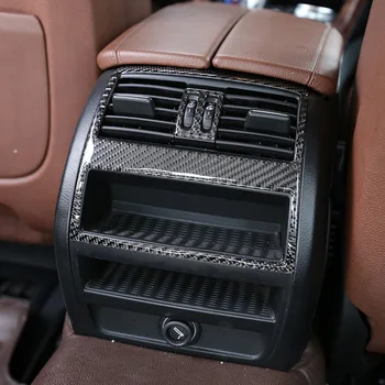 Gerçek Karbon Fiber İç Arka Klima Çıkış Vent Çerçeve Sticker BMW 5 Serisi İçin F10 F18 2011-2017