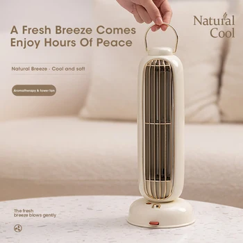 Yeni Kule Fan Bladeless Taşınabilir Masaüstü Hava Soğutucu Dikey Fan Aromaterapi şarj edilebilir masa vantilatörü Soğutma Fanı Ev Çalışması için