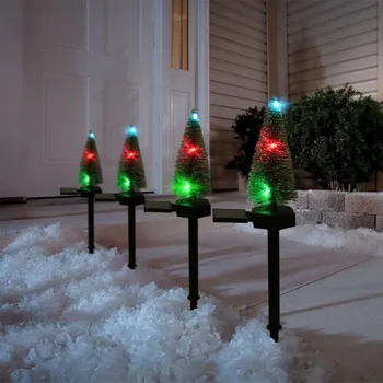 4 Adet Noel Güneş Açık Dekor bahçe çim avlu ışıkları led ışıklı yılbaşı ağacı Avlu Parti Tatil Zemin Ekleme lambaları