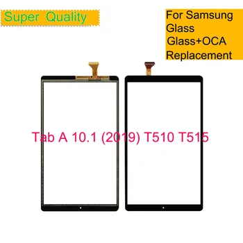 Samsung Galaxy Tab için Bir 10.1 2019 T515 T510 dokunmatik ekran digitizer Paneli Sensörü Tablet Ön Dış LCD Cam OCA