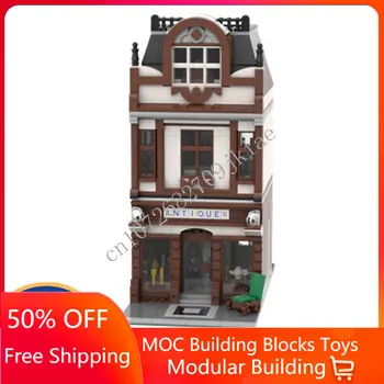 1420 ADET Özelleştirilmiş MOC Modüler Antika Dükkanı sokak görünümü Modeli Yapı Taşları Tuğla Çocuk doğum günü oyuncakları Yılbaşı hediyeleri