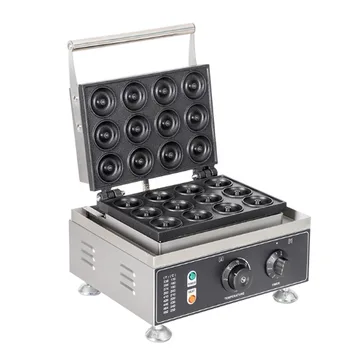 12-Grid Çörek Makinesi Çörek Makineleri Ticari Gözleme Aperatif Ekipmanları Yuvarlak Daire Tuzlu Gevrek Waffle Fırın