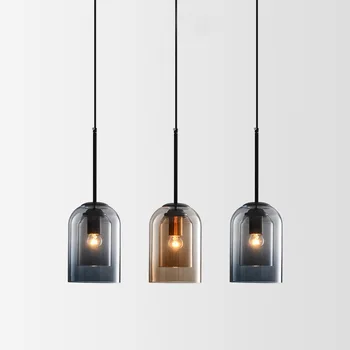 Iskandinav Modern tasarımcı kolye ışıkları cam asılı lamba yemek odası yatak odası başucu Loft dekor Modern ev Deco armatürleri