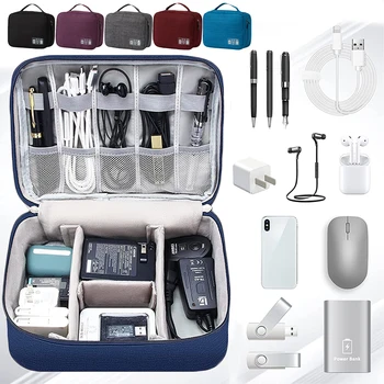 Taşınabilir Kablo saklama çantası Su Geçirmez Dijital elektronik Organizatör USB Veri Hattı Şarj Fişi saklama çantası Seyahat kablo düzenleyici
