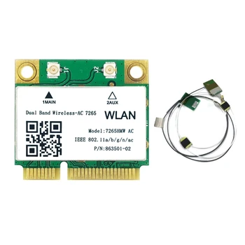 Çift Bant 2.4 G/5GHz AC7265 Kablosuz MİNİ PCI-E WİFİ Kartı Bluetooth uyumlu