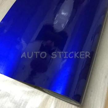 Derin Mavi Metalik Parlak Krom vinil yapışkan Tüm Araba Sarma Kaplama folyo Hava Kabarcığı Ücretsiz Boyutu 1.52x20m (5X67ft)