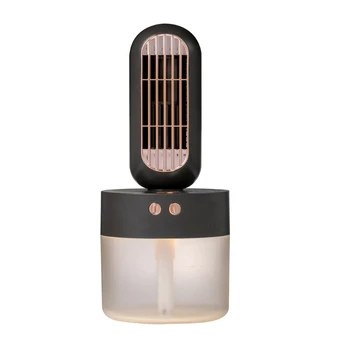Masaüstü Su Soğutma Fanı Süper Sessiz masa fanı Mini Hava Soğutucu w / Gece Lambası Görünür Su Tankı Sprey Nemlendirici