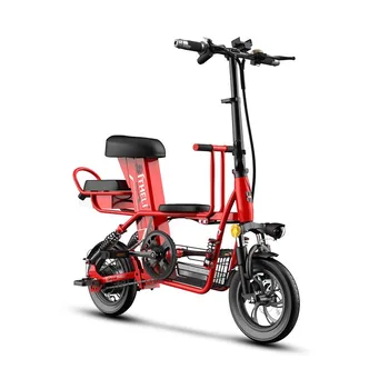 Mini E-bisiklet Babalık Yüksek hızlı Frekans Dönüşüm Sessiz Motor Şok Emme Üç Oturma