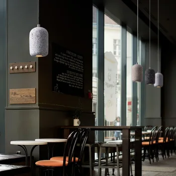 Modern yaratıcı çimento kolye ışıkları Nordic endüstriyel tarzı taş asılı lamba ev kişiselleştirilmiş LED avize Bar Cafe