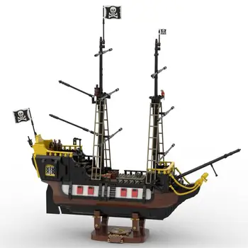 Ekran Standı ve Gövde Uzatma MOC korsanları Barracuda Körfezi Yapı Taşları Korsan Gemisi DIY Oyuncak Tuğla çocuk doğum günü hediyesi
