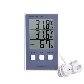 Dijital LCD Termometre Higrometre Kapalı Açık Sıcaklık Nem Ölçer C F Ekran Sensörü Probu Hava İstasyonu CX-201A